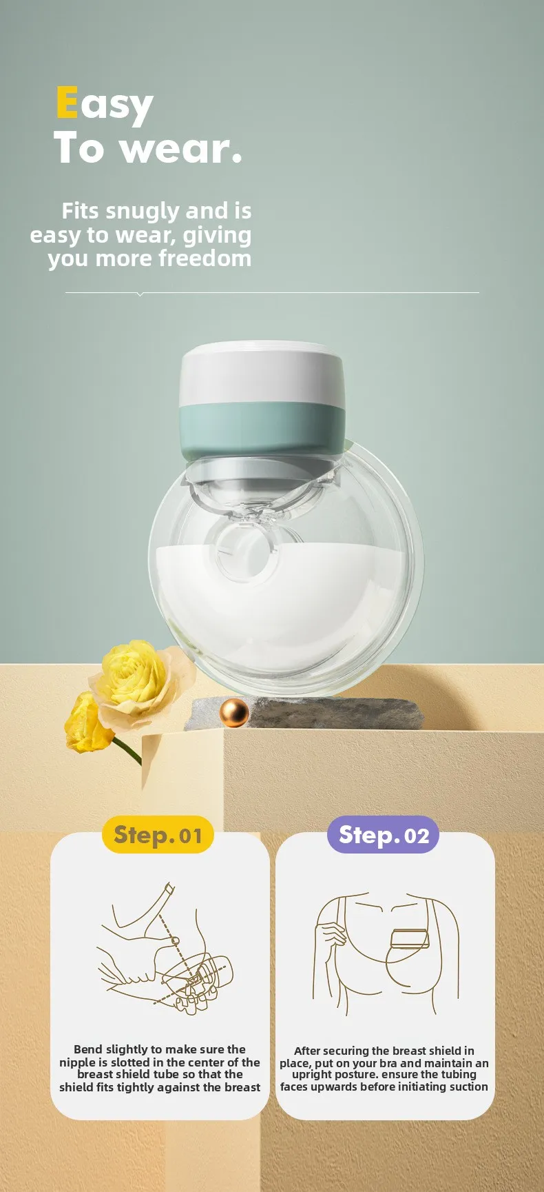 Easy to wear pump steps